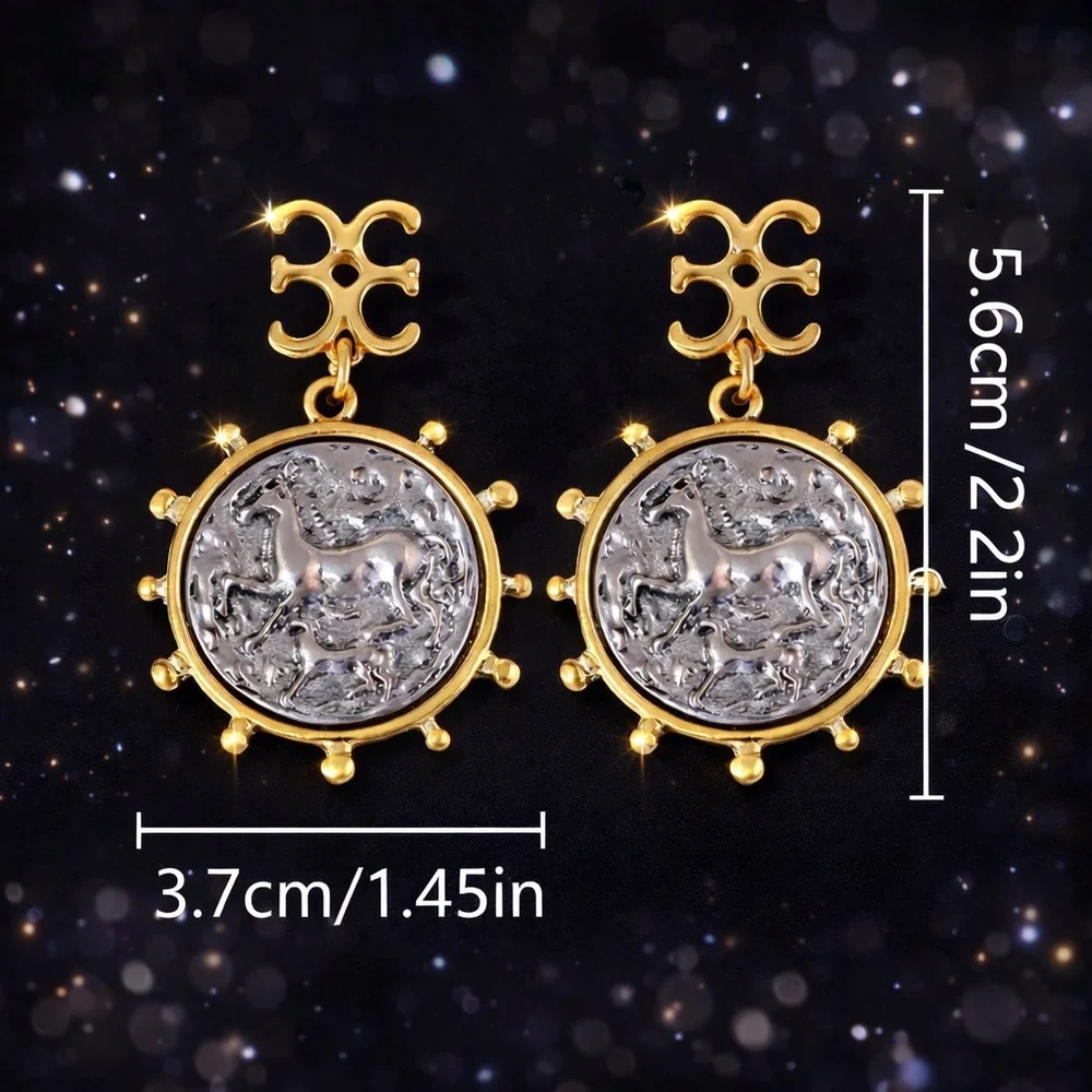 Luxe Mixed Metal Large Statement Pendant Earrings!